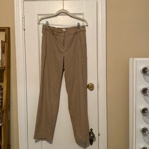 Tan straight leg cropped pants